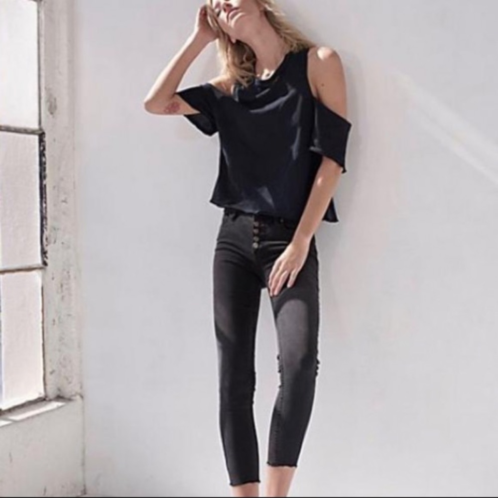Free People Reagan Button Front High Rise